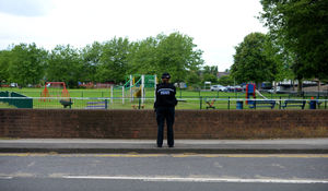 The Croft park was cordoned off by police, who were patrolling the area