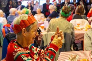 Locals enjoy the Cockshut Christmas party
