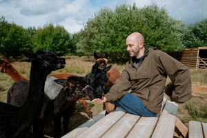 LAST COPYRIGHT SHROPSHIRE STAR JAMIE RICKETTS 18/08/2020 - James Armitage started his Farm two years ago with just a couple of hens. Having expanded to get Alpacas, he has since introduced socially distanced Alpaca Picnics..