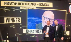 Johnathan Dudley at Crowe receiving his award