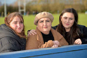 Dylan's mother, Louise Bristow with sisters Livi, left, and Lizz.
