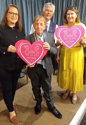 Caption: Visitors Nic Brockley and Sarah Biffen with Rotarians David Morris and Johnathan Callwood. Picture: Peter Love