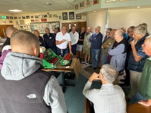 Concentrating hard – the Shropshire greenkeepers who attended the seminar at Prees