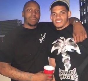 Morgan Gibbs-White at the party in London