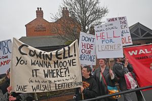 MP Valerie Vaz joined protesters at a march through Walsall protesting against plans to move the leather museum