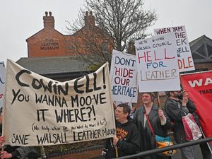 MP Valerie Vaz joined protesters at a march through Walsall protesting against plans to move the leather museum