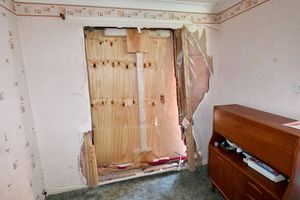 The damage to the inside of the house