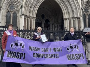 Waspi campaigners outside the Royal Courts of Justice