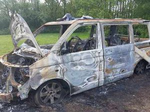 Supporting image for story: Move it! Burned out vehicle left for days in Dudley park