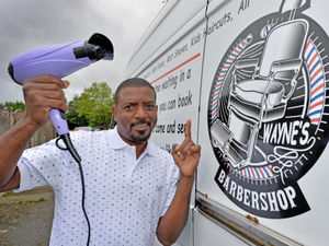 Supporting image for story: Telford barber Wayne hitting road as man with the van 
