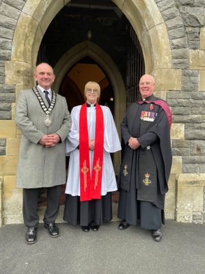 Rhayader Mayor Councillor Christian Walton with Reverend Elizabeth Ronicle and Reverend Tudor Botwood. Submitted picture
