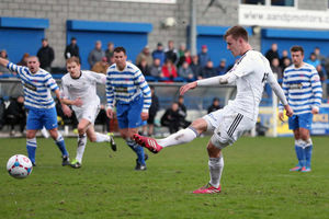 GOAL - Adam Farrell of AFC Telford United scores a goal to make it 4-0 from the penalty spot