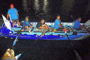 Supporting image for story: Shropshire record attempt rowers send message back from the Atlantic