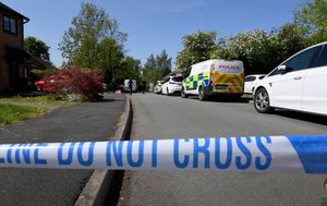 The scene in Lambourn Drive, Shrewsbury.