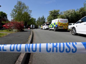 The scene in  Lambourn Drive, Shrewsbury.