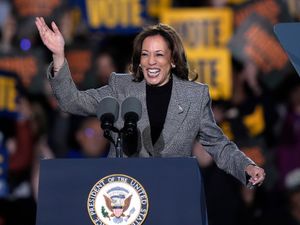 Supporting image for story: Maggie Rogers joins Kamala Harris in Michigan to fire up university-age voters