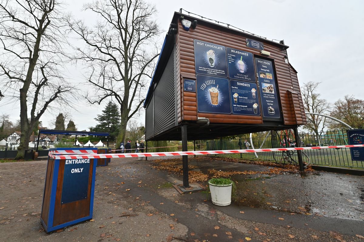 Watch: Coffee shop on stilts and flood barriers up as Shropshire prepares for river levels to peak - in pictures