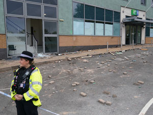 Supporting image for story: Staffordshire Police dog squad pelted with bricks and fireworks by Tamworth hotel rioters receives award