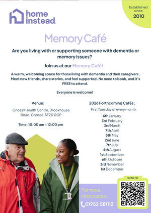 Gnosall Memory Cafe Dates