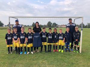 Supporting image for story: Oswestry boys' football team kitted out in strip thanking NHS