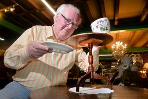 Old Mill Antiques in Bridgnorth of John Ridgway with about a small as table as you can get, giving John some troubles as to where to put his tea and cake. The thinking is this would of been made to display in a furniture store. You would choose it and have it made in a larger scale.
