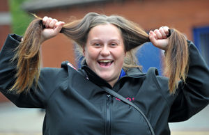 Ellie Dixon shows off her hair