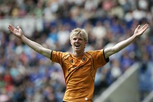 Andy Keogh celebrates a memorable 4-1 win at Leicester