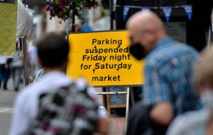 The high street is closed while Bridgnorth's weekly market takes place