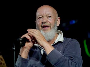 Supporting image for story: Sir Peter Blake portrait of Glastonbury founder Michael Eavis unveiled