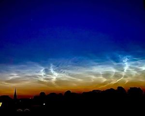 Noctilucent clouds in the UK on July 8.