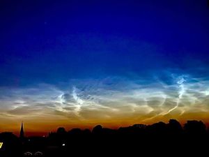 Supporting image for story: Noctilucent clouds: Spectacular rare space phenomenon sighted in UK - When can I see noctilucent clouds?