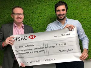 Supporting image for story: Star man Nathan Judah hands over £3,800 cheque to Cure Leukaemia after Disney fundraiser
