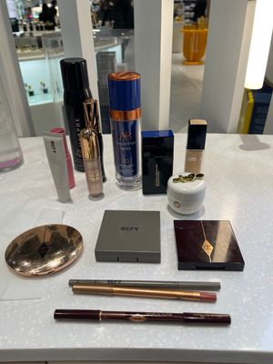 All the products used in a Beauty Concierge Makeover at Selfridges in Birmingham