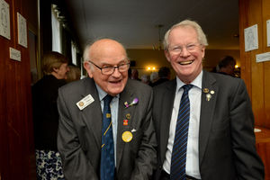 Fraser Dukes with Barnard James of the Rotary Club of Wolverhampton in 2017