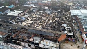 The new images show the sheer scale of the damage caused by the fire at the Imex Business Park