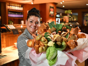 Supporting image for story: "Mum" of a Kidderminster pub surprised with bouquet made from carvery ingredients ahead of Mother's Day