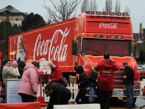 Supporting image for story: Holidays are coming! Coca-Cola Christmas truck stops at Merry Hill