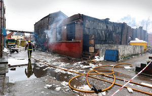 Crews at the scene the following morning