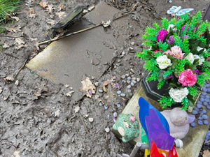 Supporting image for story: 'Graves are underwater' - Devastation as Walsall plots flooded 'like a lake' again following weekend of heavy rain