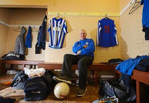 In the dressing room – Preece has a number of different jobs during the week