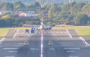 The TUI plane was able to land safely at Birmingham Airport after being forced to make an emergency landing. Photo: Airport Action