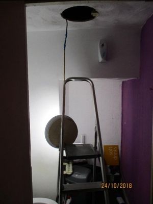 The fitting in the ceiling where the cigarettes were hidden