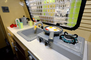 Inside the Lego caravan