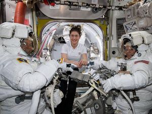 Supporting image for story: Nasa’s first all-female spacewalk cancelled due to spacesuit size issue
