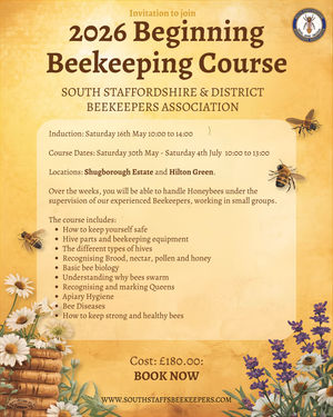 Applications are now open for next year's Beginning Beekeeping Course