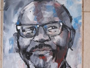 Supporting image for story: Artist in record breaking attempt to paint Lenny Henry