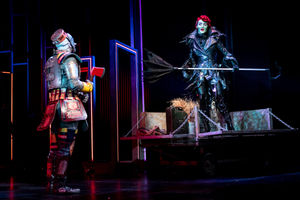 Dillon Scott-Lewis as Tin Man and Jos Vantyler as Wicked Witch. Pictures by: Graeme Braidwood
