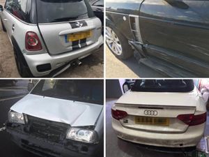 A number of cars were left damaged by the gang during the scheme. Photo: City of London Police