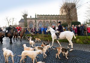 The Albrighton Hunt parades through Newport