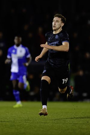 Iwan Morgan of Shrewsbury Town came off with a knock